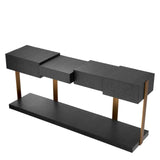 Console Table Nerone
Charcoal grey oak veneer | brushed brass finish