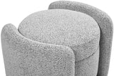 Horizon Boucle Fabric Upholstered Ottoman
