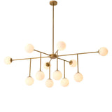 Chandelier Aram
Antique brass finish | white glass