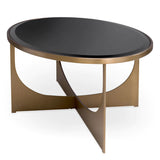 Coffee Table Elegance Brushed brass finish | bevelled black glass
