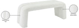 Arc Boucle Fabric Contemporary Bench - Elegant Cream Seating with Deep Tufting for Any Room Decor