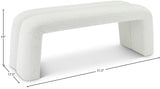 Arc Boucle Fabric Contemporary Bench - Elegant Cream Seating with Deep Tufting for Any Room Decor