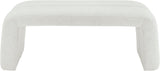 Arc Boucle Fabric Contemporary Bench - Elegant Cream Seating with Deep Tufting for Any Room Decor