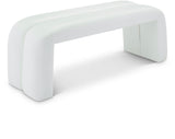 Arc Contemporary Faux Leather Bench - Stylish Seating for Bedroom, Foyer, or Entryway Decor