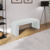 Arc Contemporary Faux Leather Bench - Stylish Seating for Bedroom, Foyer, or Entryway Decor