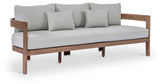Newport - Water Resistant Fabric 86.75" Upholstered Outdoor Patio Sofa