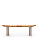Outdoor Dining Table Free Form
Natural teak top | sand finish legs