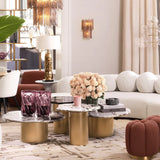 Coffee Table Shapiro Brushed brass finish | marble top