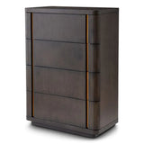 Drawer Dresser Modesto Tall
Mocha oak veneer | brushed brass finish