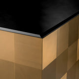 Coffee Table Saint John Brushed brass finish | black beveled glass