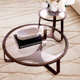 Coffee Table Cambronne Bronze finish | clear glass top