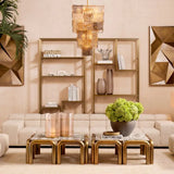 Cabinet Corrado I
Brushed brass finish | smoke glass | black veneer base