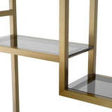 Cabinet Corrado I
Brushed brass finish | smoke glass | black veneer base