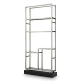 Cabinet Corrado II
Brushed steel finish | smoke glass | black veneer base