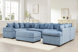 DESEO 138" Sectional Sofa with Ottoman