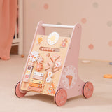 ROBUD Wooden Pink Baby Push Walker