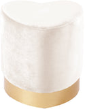 Heart Velvet Upholstered Stool