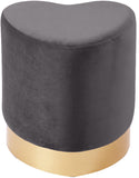 Heart Velvet Upholstered Stool