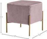 Isla Contemporary Velvet Ottoman with Stylish Gold Stainless Steel Legs for Modern Interiors
