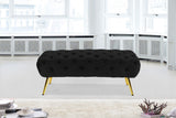 Amara Luxury Velvet Bench with Gold Stainless Steel Legs for Contemporary Home Elegance and Comfort