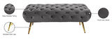 Amara Luxury Velvet Bench with Gold Stainless Steel Legs for Contemporary Home Elegance and Comfort