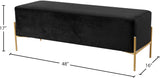 Isla Plush Upholstered Contemporary Bench with Gold Legs - Chic Accent for Bedroom or Dressing Room