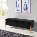 Isla Plush Upholstered Contemporary Bench with Gold Legs - Chic Accent for Bedroom or Dressing Room