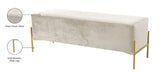 Isla Plush Upholstered Contemporary Bench with Gold Legs - Chic Accent for Bedroom or Dressing Room