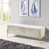 Isla Plush Upholstered Contemporary Bench with Gold Legs - Chic Accent for Bedroom or Dressing Room