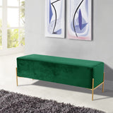 Isla Plush Upholstered Contemporary Bench with Gold Legs - Chic Accent for Bedroom or Dressing Room