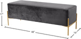 Isla Plush Upholstered Contemporary Bench with Gold Legs - Chic Accent for Bedroom or Dressing Room