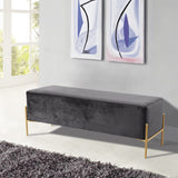 Isla Plush Upholstered Contemporary Bench with Gold Legs - Chic Accent for Bedroom or Dressing Room