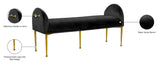 Owen Elegant Velvet Bench with Polished Gold Legs, Chic Design for Bedroom or Entryway Seating