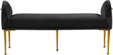 Owen Elegant Velvet Bench with Polished Gold Legs, Chic Design for Bedroom or Entryway Seating