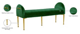 Owen Elegant Velvet Bench with Polished Gold Legs, Chic Design for Bedroom or Entryway Seating