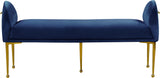 Owen Elegant Velvet Bench with Polished Gold Legs, Chic Design for Bedroom or Entryway Seating