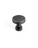 DESIGN1456 Solid Metal Modern Circular Knob for Kitchen & Bath | 1-1/6" , Brushed Brass