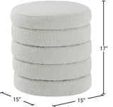 Aphia Boucle Fabric Upholstered Stool