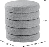 Aphia Boucle Fabric Upholstered Stool