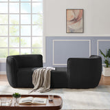 Hilton Boucle Fabric Chaise Lounge - Stylish Contemporary Seating for Cozy Living Spaces