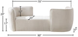 Hilton Boucle Fabric Chaise Lounge - Stylish Contemporary Seating for Cozy Living Spaces