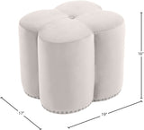 Clover Velvet Upholstered Stool