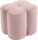 Clover Velvet Upholstered Stool
