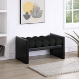 Waverly Contemporary Bench with Solid Wood Frame and Stylish Cushion Rolls for Modern Living Spaces