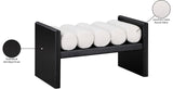 Waverly Contemporary Bench with Solid Wood Frame and Stylish Cushion Rolls for Modern Living Spaces