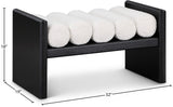 Waverly Contemporary Bench with Solid Wood Frame and Stylish Cushion Rolls for Modern Living Spaces