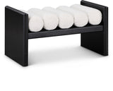 Waverly Contemporary Bench with Solid Wood Frame and Stylish Cushion Rolls for Modern Living Spaces