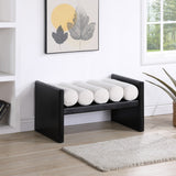 Waverly Contemporary Bench with Solid Wood Frame and Stylish Cushion Rolls for Modern Living Spaces