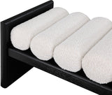 Waverly Contemporary Bench with Solid Wood Frame and Stylish Cushion Rolls for Modern Living Spaces