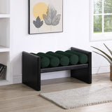 Waverly Contemporary Bench with Solid Wood Frame and Stylish Cushion Rolls for Modern Living Spaces